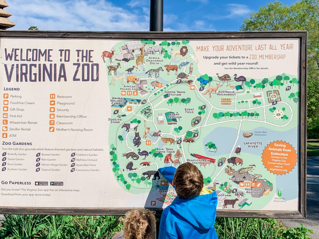 Map of Virginia Zoo in Norfolk